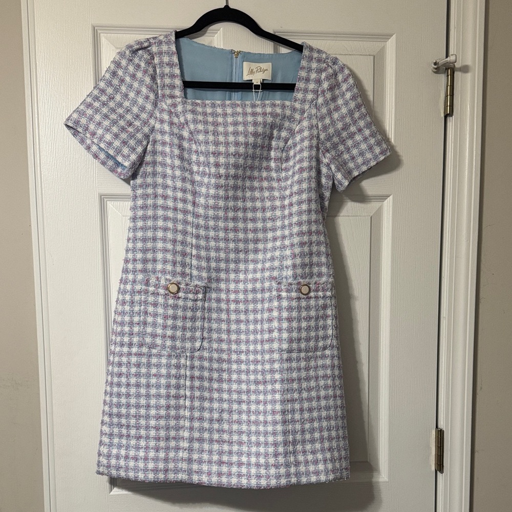 Lilly Pulitzer Lavender & White Tweed Mini Dress